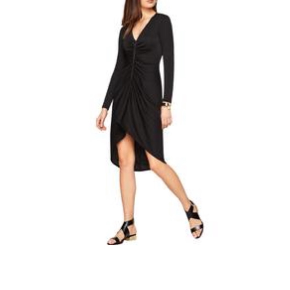 BCBG Debby Womens Ruched Slit Party Dress